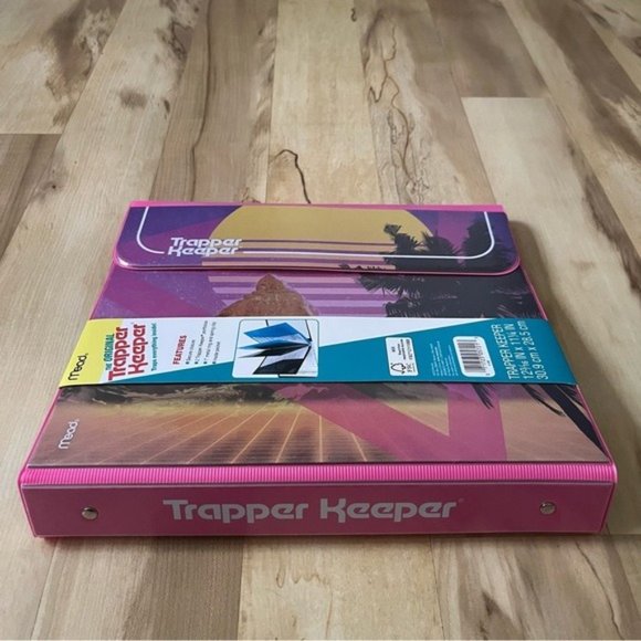 Trapper Keeper Binder Sunset New Mead The Oringal Trapper Keeper Pink Purple NWT - Picture 4 of 12